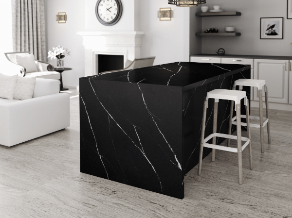 black marble worktops