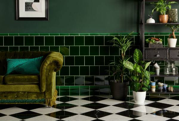 dark green tiles